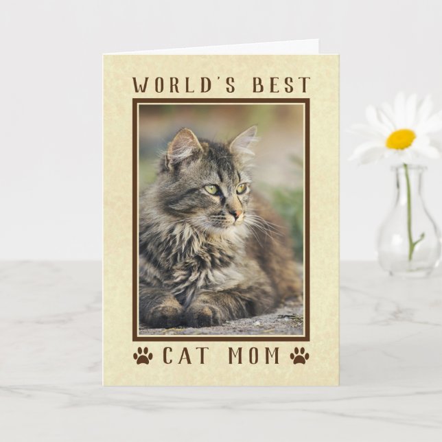 Världens Bästa Kattmamma Grattis på Födelsedagen F Kort (Liten växt)