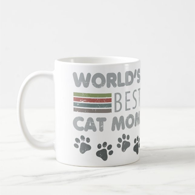 Världens Bästa Kattmamma Kaffemugg (Vänster)
