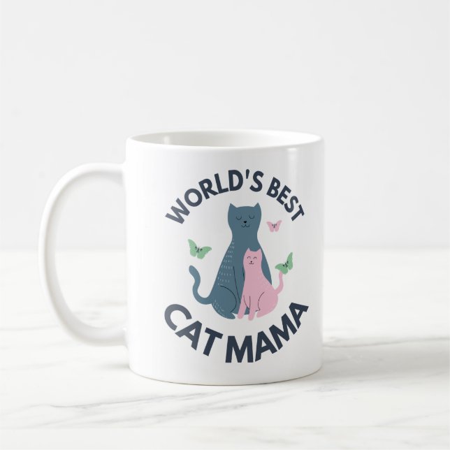 Världens Bästa Kattmamma Kaffemugg (Vänster)