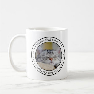 Världens Bästa Kattmamma Klassisk Anpassad Foto Kaffemugg