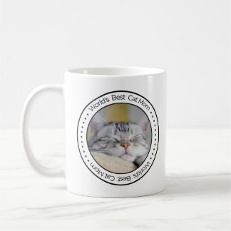 Världens Bästa Kattmamma Klassisk Anpassad Foto Kaffemugg
