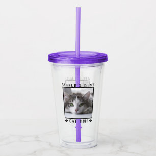 Världens Bästa Kattmamma med Ditt Kattfoto Take Away Mugg