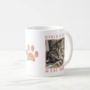 Världens Bästa Kattmamma Rose Guld Folie Klor Foto Kaffemugg