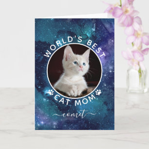 Världens Bästa Kattmamma Rymdbild Morsdagskort Kort