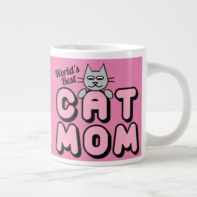 Världens Bästa Kattmamma Söt Jumbo Mugg (Höger)