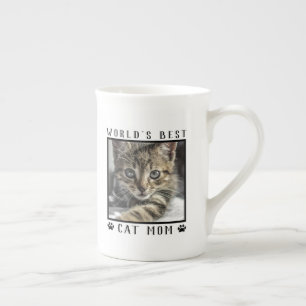 Världens Bästa Kattmamma Tassavtryck Djur Foto Ram Benporslin Mugg