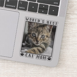 Världens Bästa Kattmamma Tassavtryck Djur Foto Ram Klistermärken
