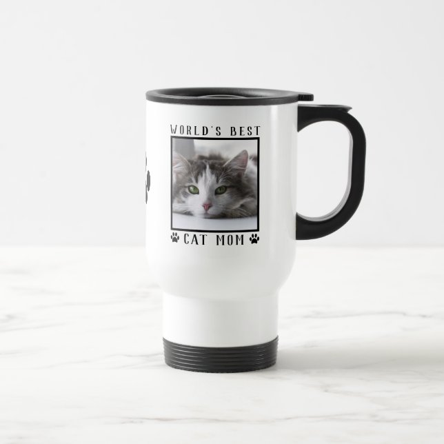 Världens Bästa Kattmamma Tassavtryck med Namn Husd Resemugg (Höger)