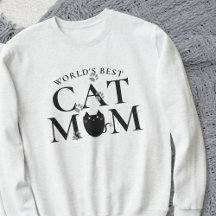 Världens Bästa Kattmamma Tassavtryck Söt Tröja