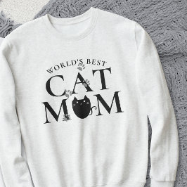 Världens Bästa Kattmamma Tassavtryck Söt Tröja