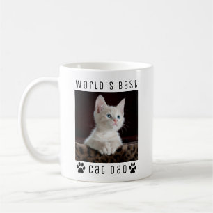 Världens Bästa Kattpappa Anpassad Foto, Tassavtryc Kaffemugg