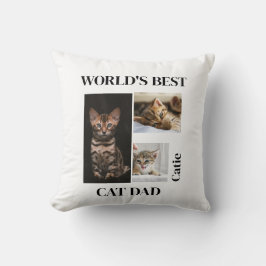 Världens Bästa Kattpappa Anpassad Namn Present Kudde