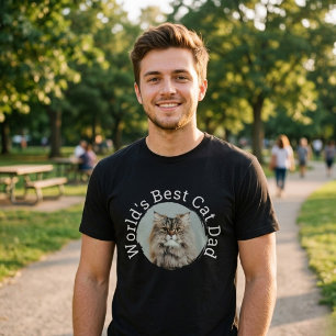 Världens Bästa Kattpappa Elegant Enkel Anpassad Fo T Shirt