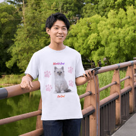 Världens Bästa Kattpappa Elegant Enkel Foto  T Shirt