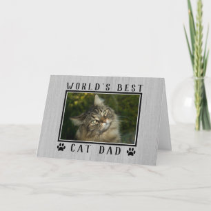 Världens Bästa Kattpappa Foto Rustik Fars Dag Kort