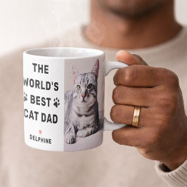 Världens Bästa Kattpappa Foto Svart Kaffemugg