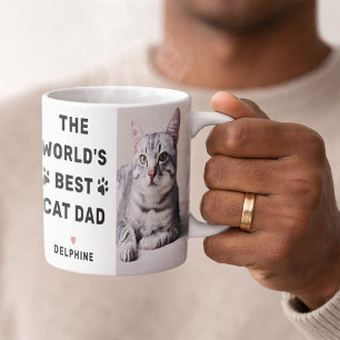 Världens Bästa Kattpappa Foto Svart Kaffemugg