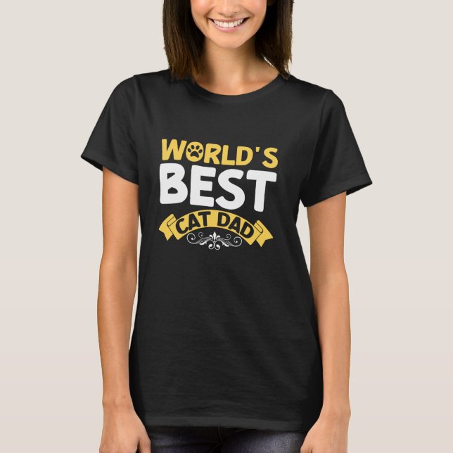 Världens bästa kattpappa t shirt (Framsida)