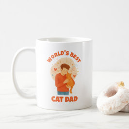 Världens Bästa Kattpappa Vattenfärgskustomiserad F Kaffemugg