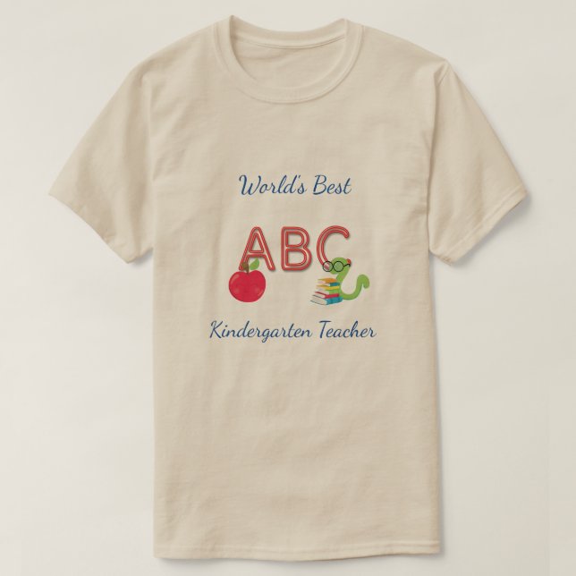 Världens bästa Kindergarten-lärare ABC Bok T Shirt (Design framsida)