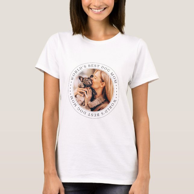 Världens bästa klassiska foto av Hund-Mamma T Shirt (Framsida)