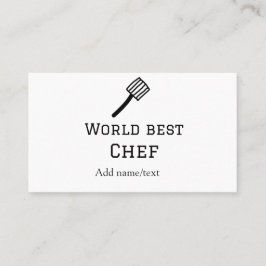Världens bästa kock lägger till namn text som koka visitkort