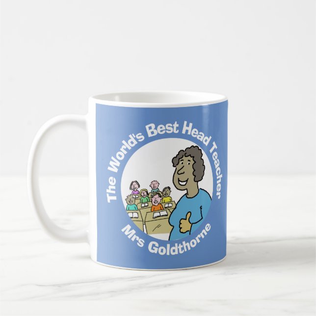 Världens bästa kvinnliga huvudlärare kaffemugg (Vänster)