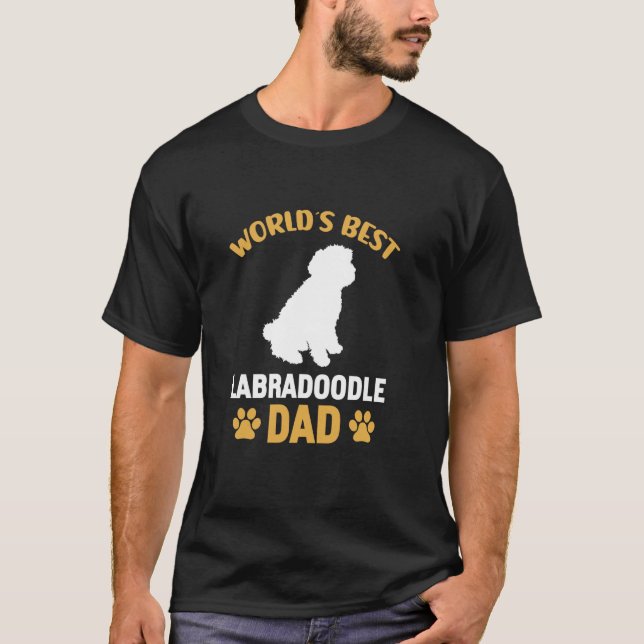 Världens bästa labradoodle Pappa Funny Labradoodle T Shirt (Framsida)
