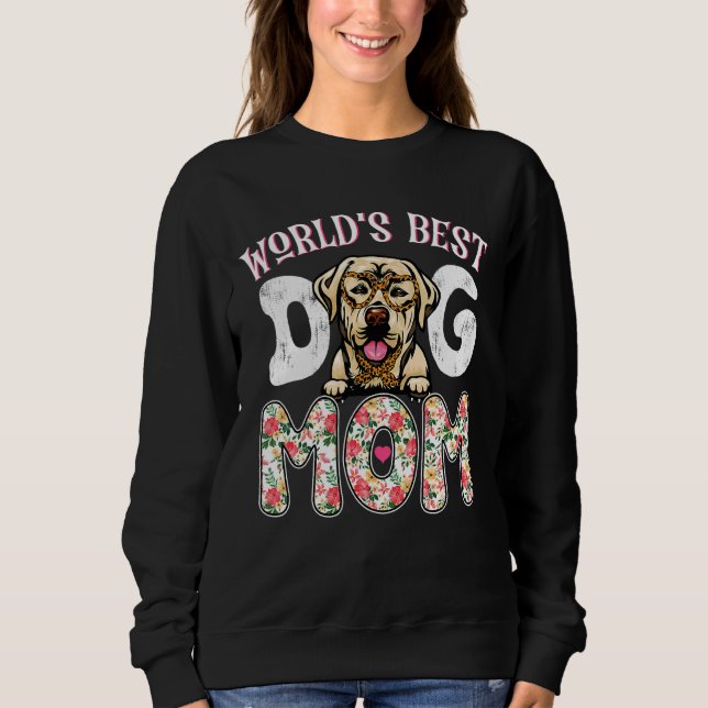 Världens bästa labrador Hund Mamma Leopard Mor Da T Shirt (Framsida)