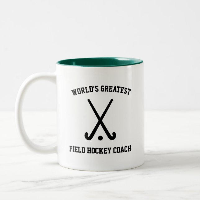 Världens bästa landhockeytränare kaffemugg (Vänster)