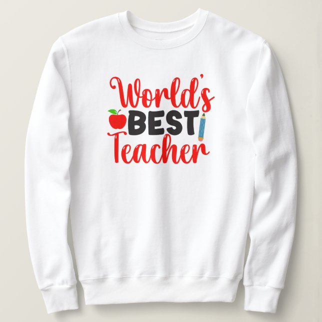 Världens Bästa Lärare Äpple Skolpresent T Shirt (Design framsida)