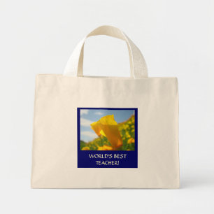 VÄRLDENS BÄSTA LÄRARE! Canvas Tote Bag POPPIES Mini Tygkasse