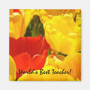 Världens bästa lärare! magnetpresenter Tulpanblomm Magnet