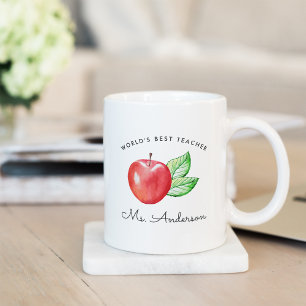 Världens bästa lärare Personlig Apple Kaffemugg