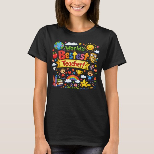 Världens Bästa Lärare Söt Lärare Tacksamhet T Shirt (Framsida)