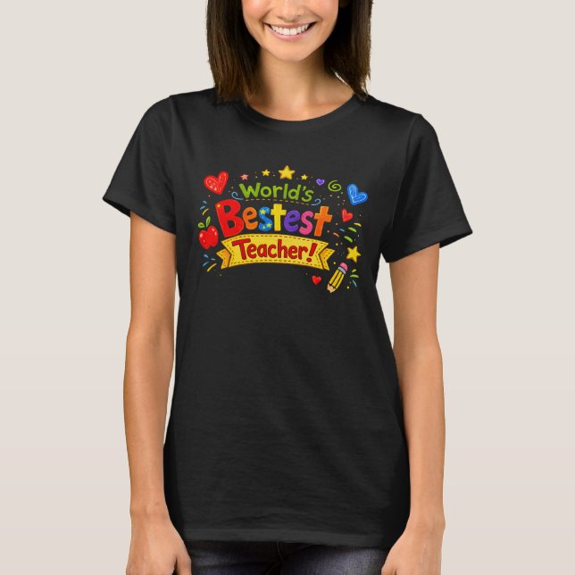 Världens Bästa Lärare Söt Lärare Tacksamhet T Shirt (Framsida)