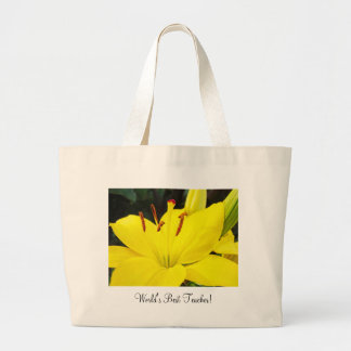 Världens bästa lärare! Tote bags Gult Lilies Jumbo Tygkasse
