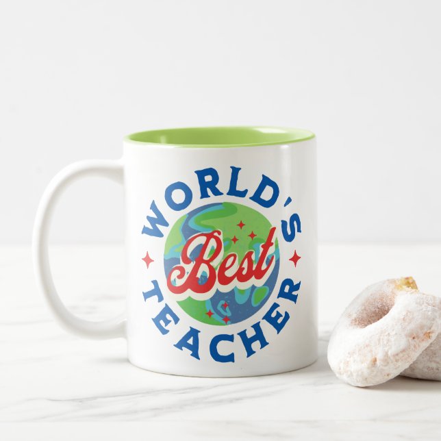 Världens bästa lärare Två-Tonad mugg (Med munk)