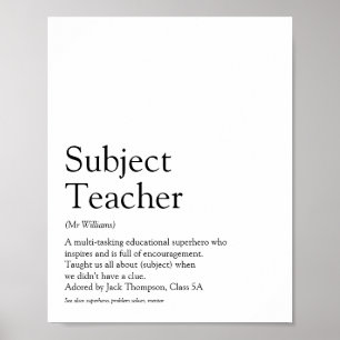 Världens Bästa Lärares Definition Poster