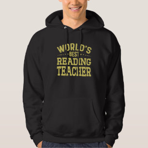 Världens Bästa Läsande Lärare Jobbtitel Läsande L Hoodie