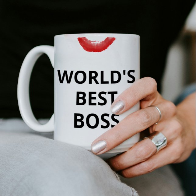 Världens bästa Lipstick-gåva från Chef för henne Kaffemugg (World's Best Boss Mug - Gift for Boss Lady)