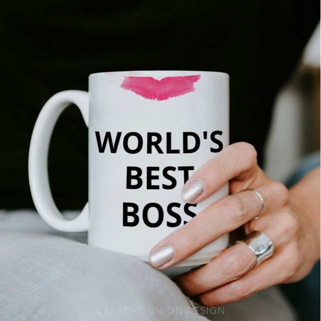 Världens bästa Lipstick-gåva från Chef för henne Kaffemugg (World's Best Boss Mug - Gift for Boss Lady)