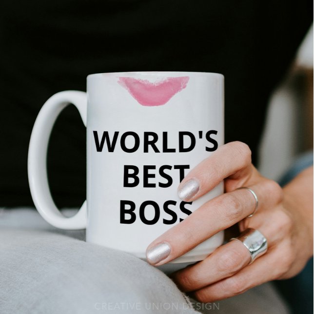 Världens bästa Lipstick-gåva från Chef för henne Kaffemugg (World's Best Boss Mug - Gift for Boss Lady)