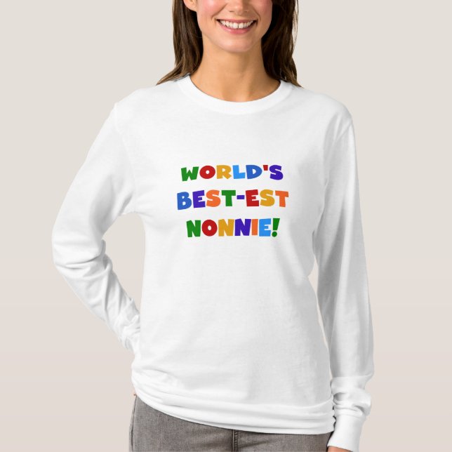 Världens bästa Ljusa färger gåvor av nonnie T-shirt (Framsida)