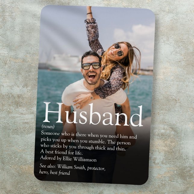 Världens Bästa Make Definition Foto Magnet (World's Best Ever Husband Definition Photo Magnet)