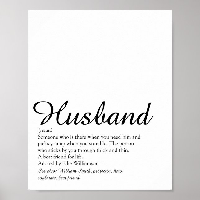 Världens Bästa Make Någonsin Definition Skrift Poster (Framsidan)