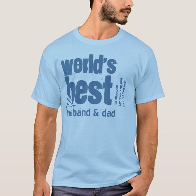 Världens bästa Make och Pappa X10 Tee Shirt (Framsida)