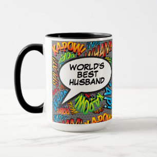 Världens Bästa Make Rolig Retro Tecknad Bok Popkon Mugg