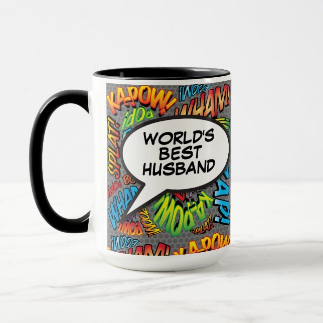 Världens Bästa Make Rolig Retro Tecknad Bok Popkon Mugg (Vänster)