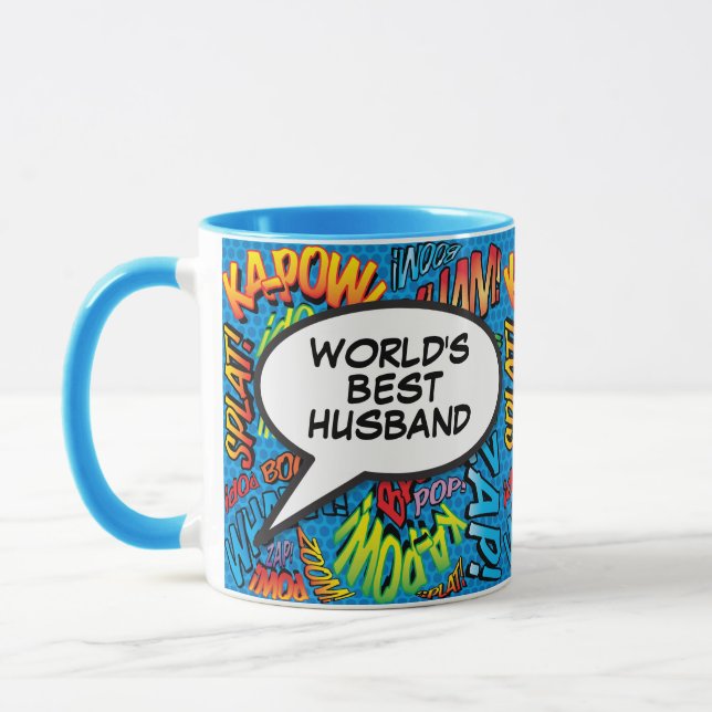 Världens Bästa Make Rolig Retro Tecknad Serie Popk Mugg (Vänster)